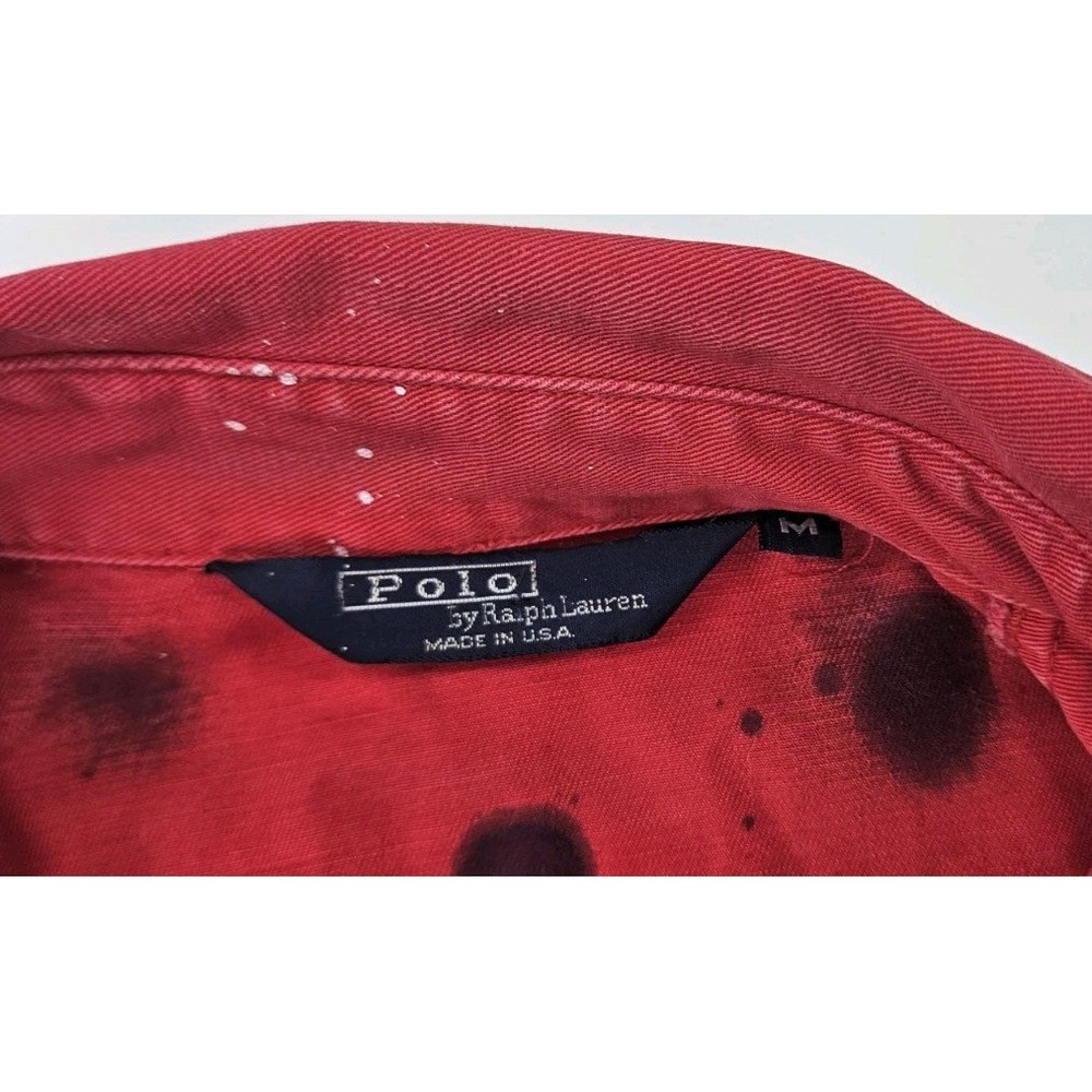Vtg Red Polo Ralp Lauren Medium Zip Harrington Jacket USA made Custom Reworked - Picture 3 of 14